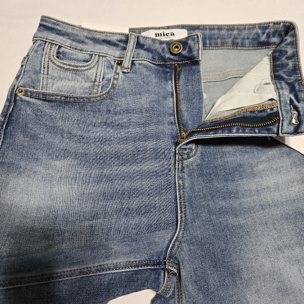NWT mica denim Women's Super High Wide Medium Wash Bermuda sz S - Picture 7 of 12